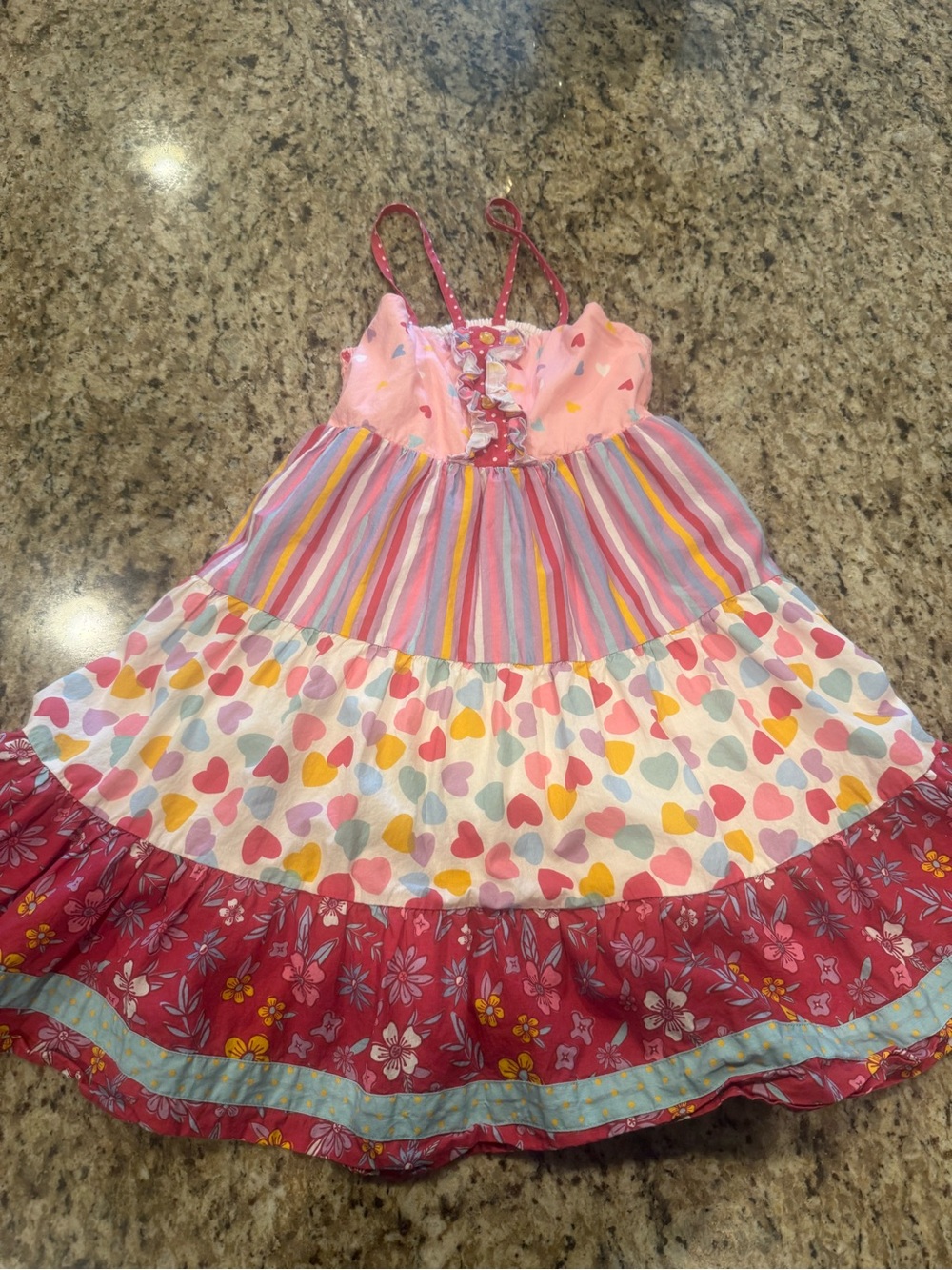 Matilda Jane Heart Multi-Print Tiered Sundress FAIR read below review pics